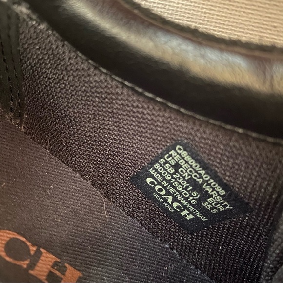 Coach Rebecca Varsity Black/Saddle Tan Sneakers - Picture 6 of 14